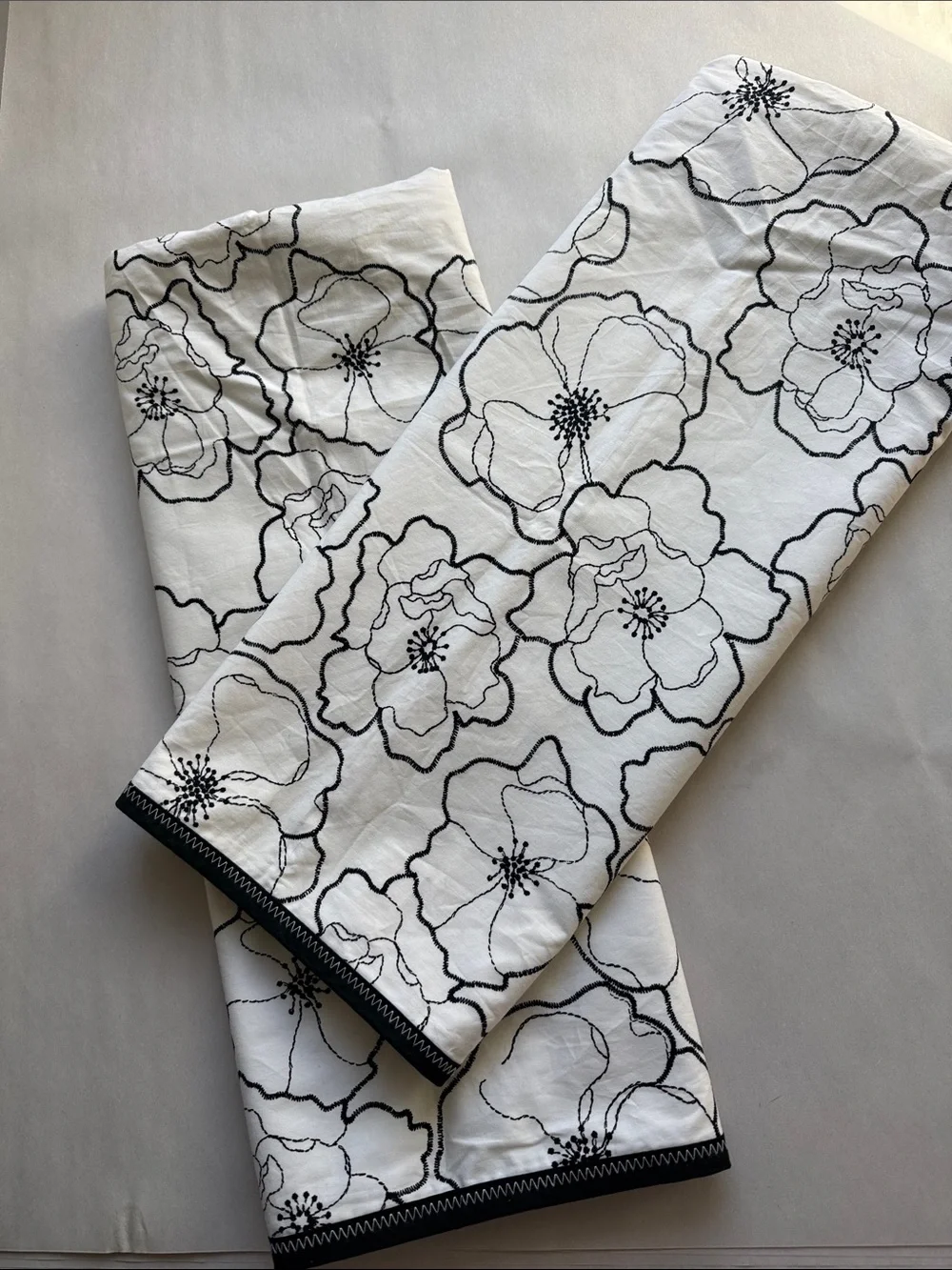 Black N White Floral King Pillow Shams Pillowcases Boho Shabby Chic Avanteguard